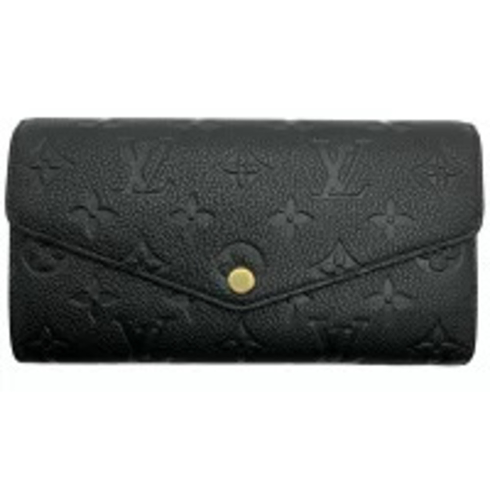 LOUIS VUITTON Monogram Empreinte Portefeuille Sarah Long Wallet Black Noir - Picture 1 of 8